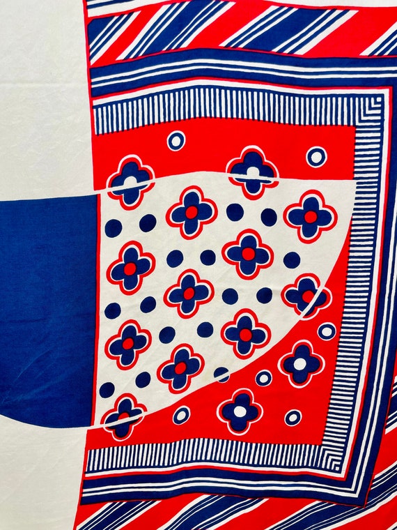 Vintage Sant' Angelo Silk Red White and Blue Abst… - image 7