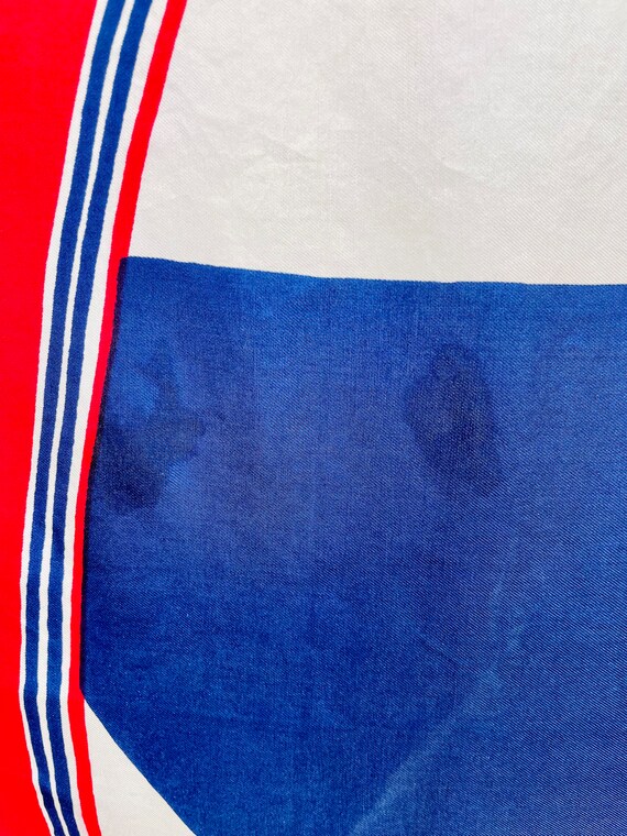 Vintage Sant' Angelo Silk Red White and Blue Abst… - image 9
