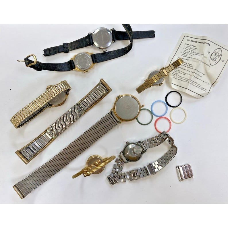 Vintage ladies wrist watch lot for parts repair TIMEX Oris Citizen AS IS image 4