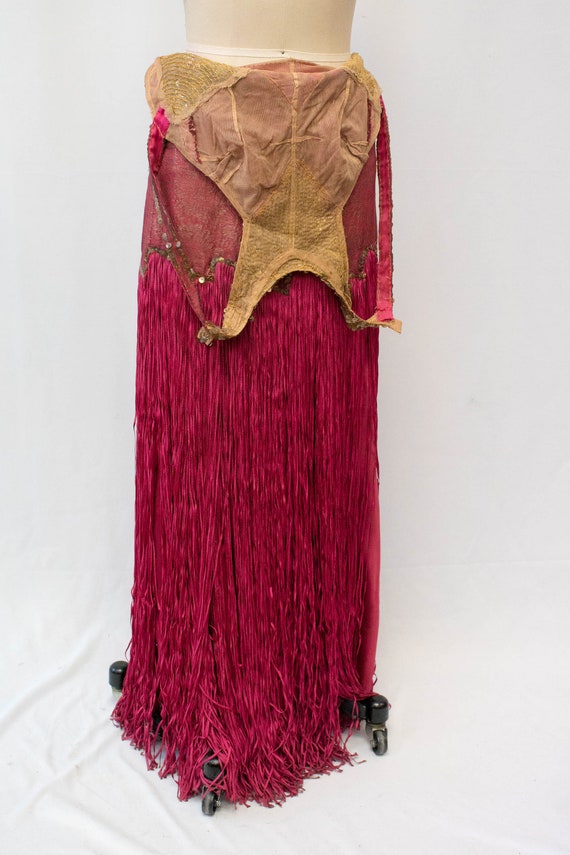 Antique 1920's Magenta Pink Silk Drop Waist Flapp… - image 7