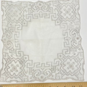 Special Vintage hankie Handkerchief novelty Wedding hanky Appenzell Lace Cutwork Embroidery Handmade 1930s