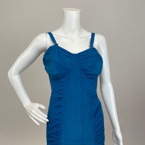 Authentic Vintage Early 1950s one piece Designer Catalina Blue Bathing Suit du Pont Nylon Swim Suit Pin up  photo shoot, Stars of Hollywood