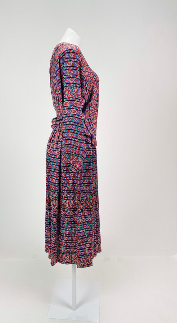 Vintage ODLR Oscar de la Rents silk bright geomet… - image 4