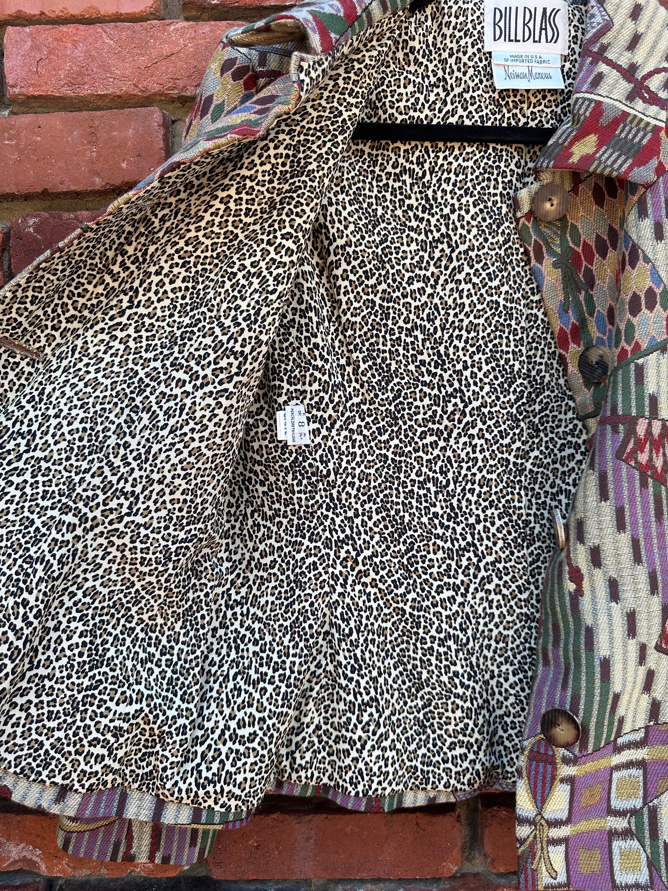 割引発見 Blass Bill Designer 1980s Vintage Blazer Marcus Neiman 小物