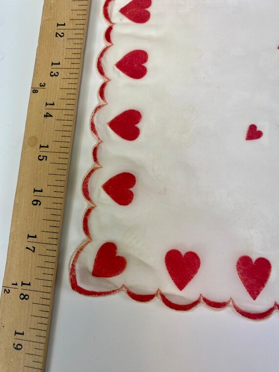 Vintage Valentine's Day Silk novelty hankie Handk… - image 3