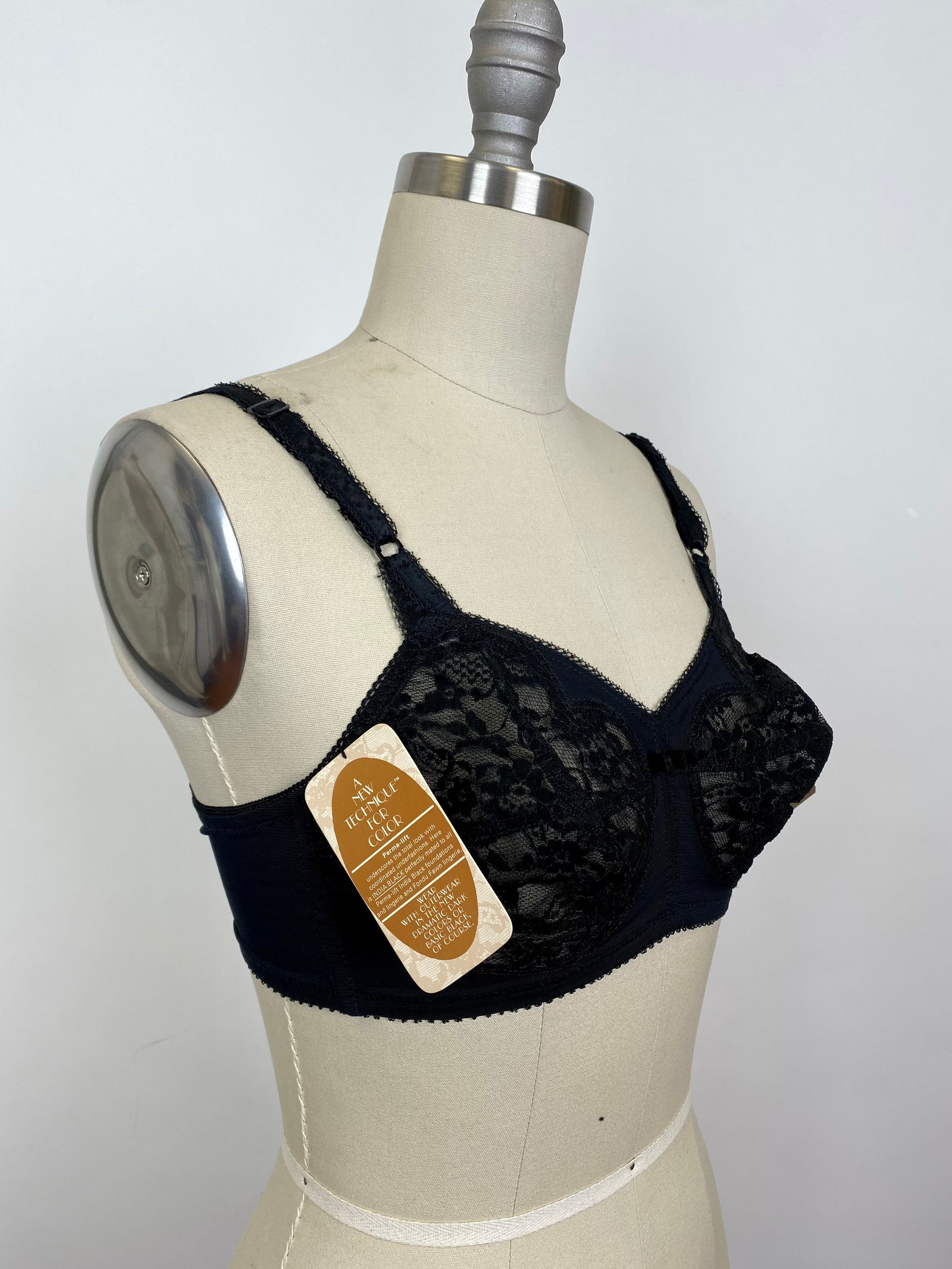 vintage bra ヴィンテージブラ レース 古着 Vintage Dead Stock 1950s Black Perma-lift Bra Lingerie