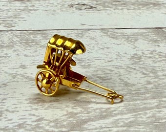Vintage 14k Yellow Gold Rickshaw Cart Charm or Pendant 585 4.42g B - Etsy