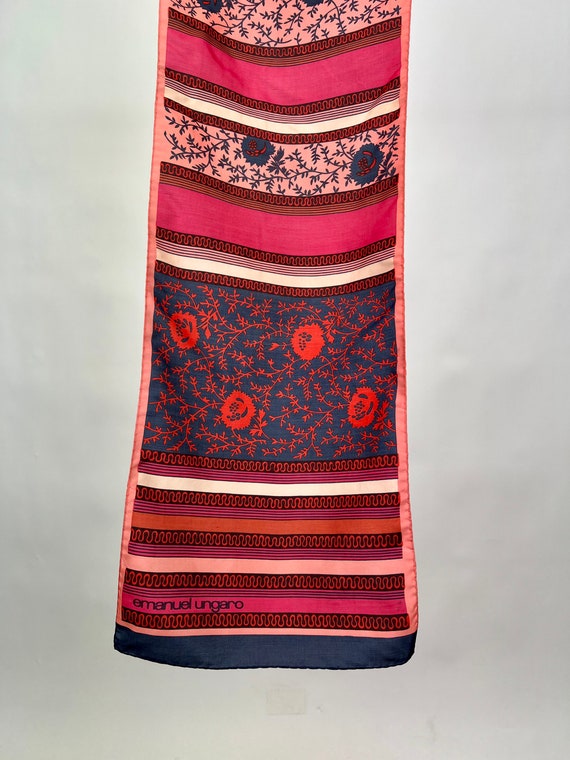 Stunning Vintage Designer Silk Scarf by Emanuel U… - image 7