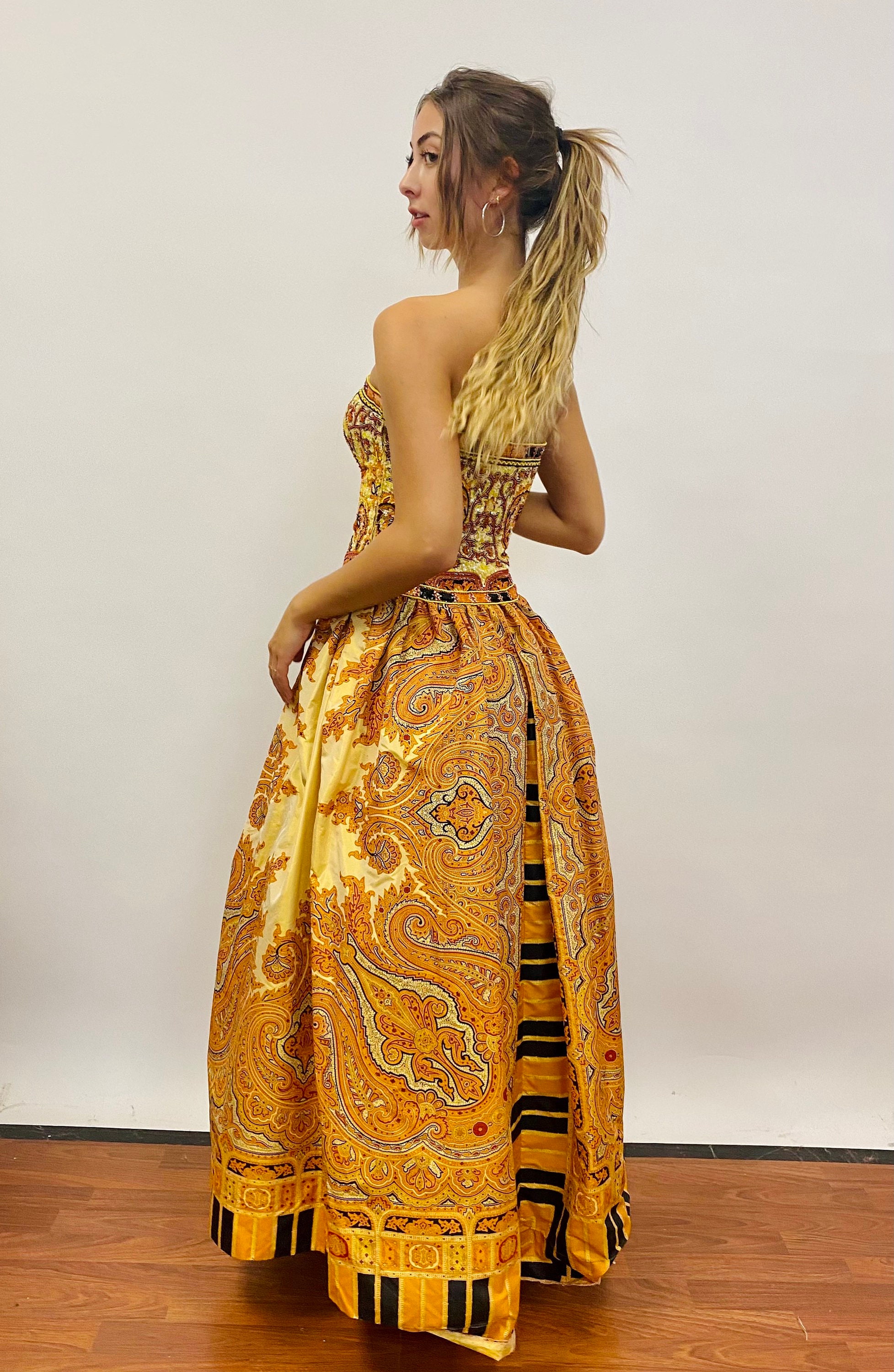 RARE Vintage 1980s Escada Couture Orange Black and Yellow RARE Vintage 1980s Escada Couture Orange Black and Yellow