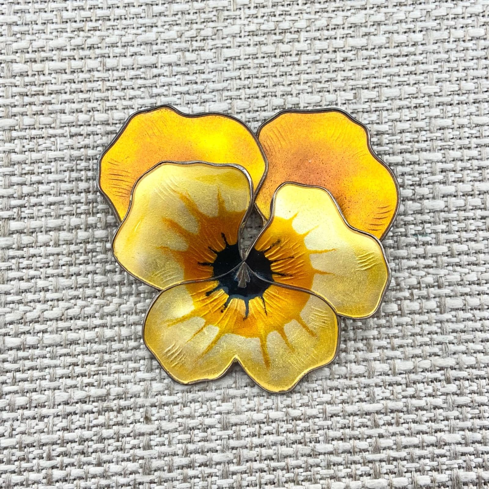 David Andersen Enamel Pansy Brooch - Etsy