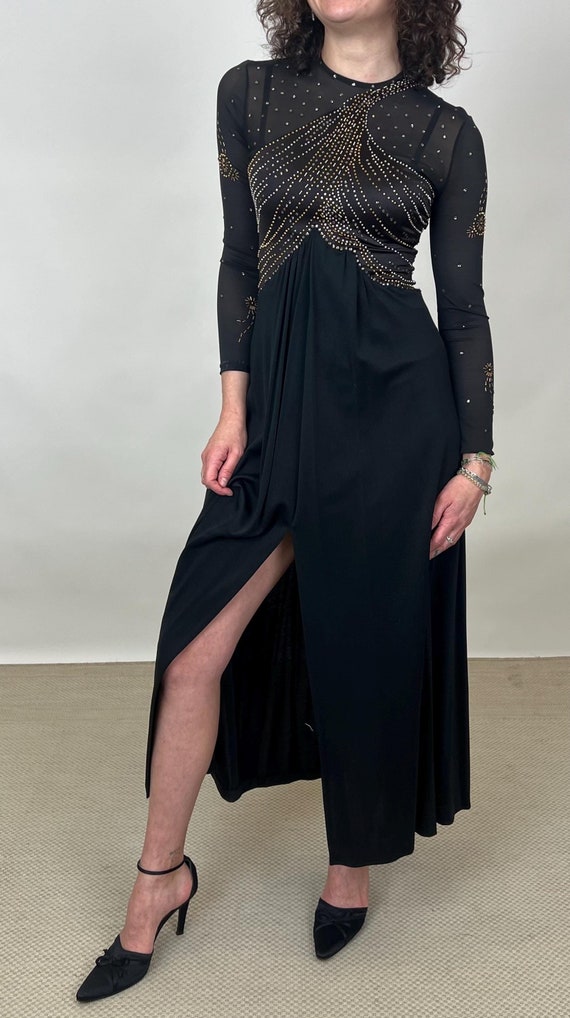 green emerald velvet dress Long Black Sweetheart Prom Dress with Gold Trim Black Gold / 16