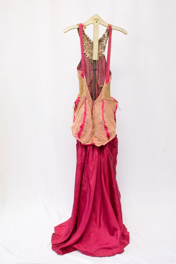 Antique 1920's Magenta Pink Silk Drop Waist Flapp… - image 9