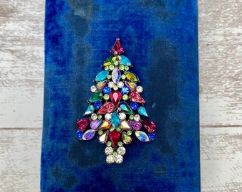 LARGE Vintage Retro Multicolor Christmas Holiday Tree Brooch or Pin 2006 Avon Jewelry