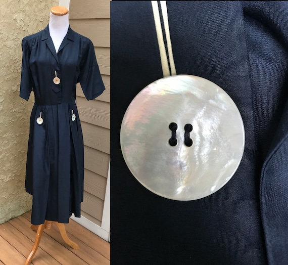 Vintage Classic 1940s Norman Wiatt Knee Length Nav