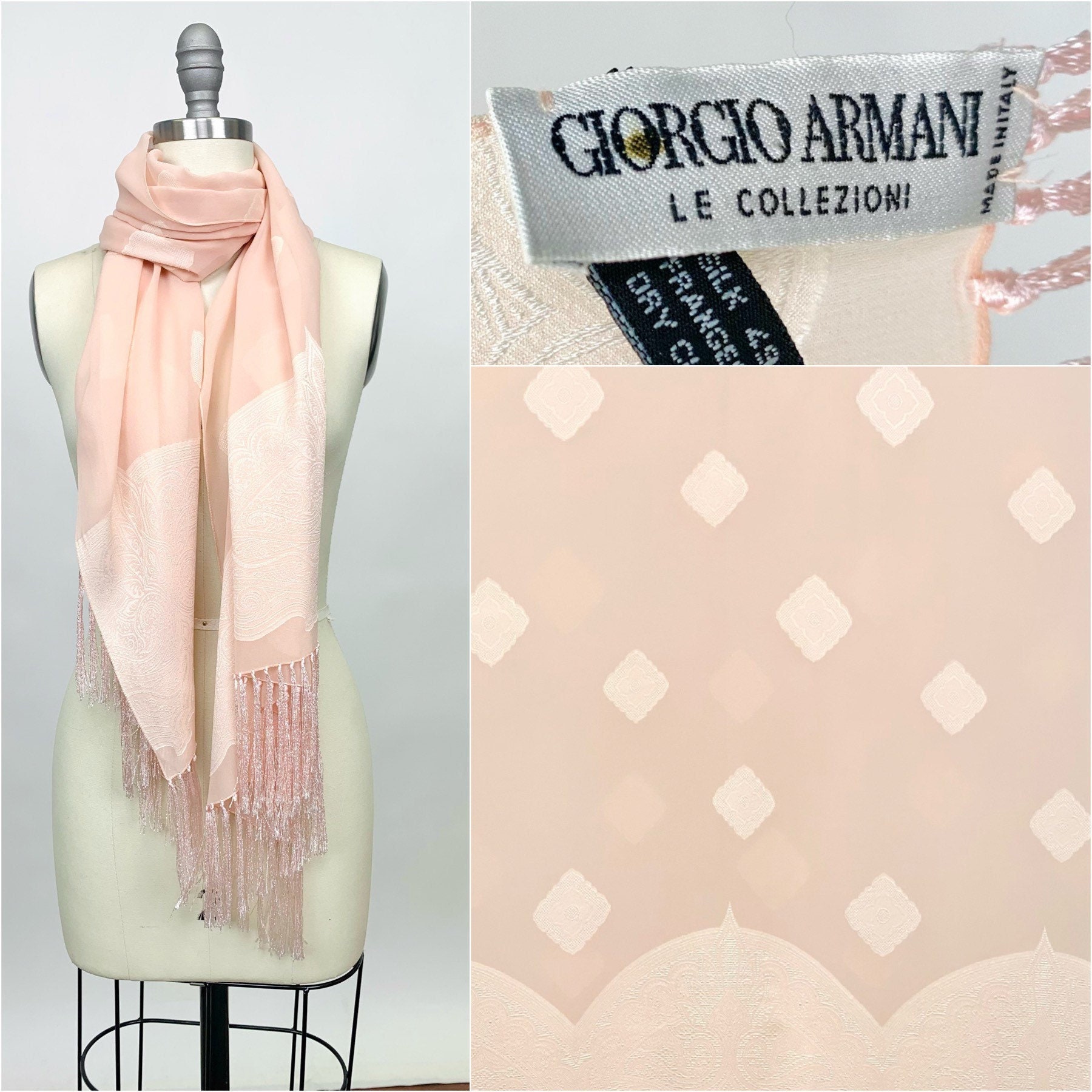 Accessories  Twilly Wrap Scarf Neck Tie Giorgio Armani New 10silk