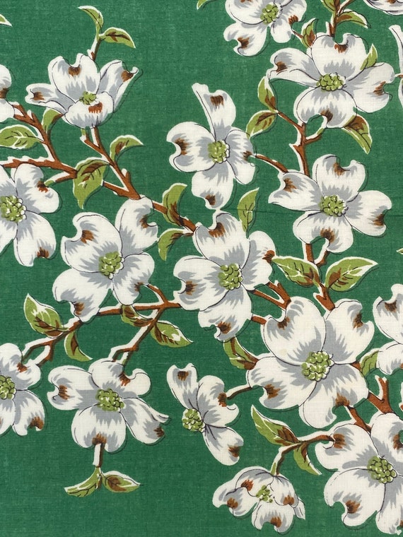 Vintage 1950s Dogwood Flower novelty Print hankie… - image 9