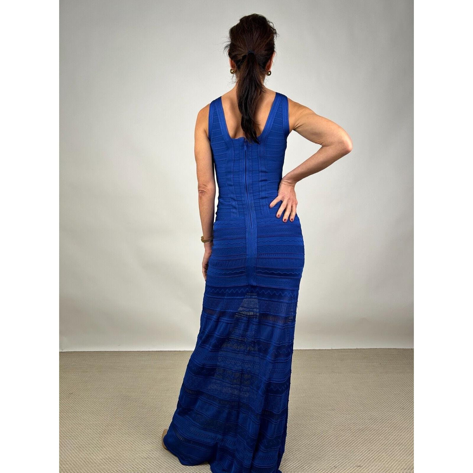 Herve Leger by Max Azria Royal Blue Bodycon Knitted Formal Dress Gown Size  XS - Etsy Australia