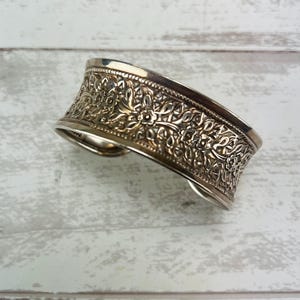 Vintage Y2K Sterling Silver 925 Wide Cuff Bracelet Bangle With 