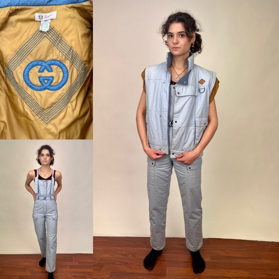 RARE Vintage Designer Gucci 1960s Ski Suit and Vest Set Baby Blue and Tan Special Vintage Snow Bunny as Is Etsy Australia