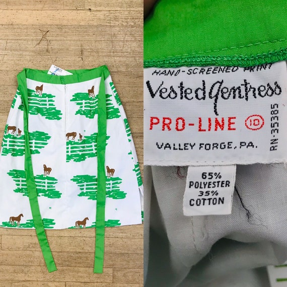 Vintage cotton 1970s Novelty Printed Vested Gentre