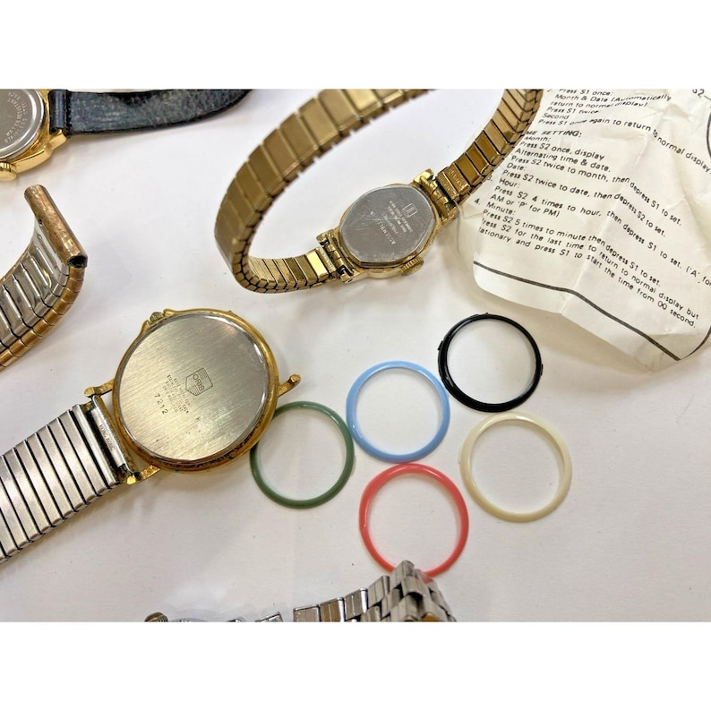Vintage ladies wrist watch lot for parts repair TIMEX Oris Citizen AS IS image 7