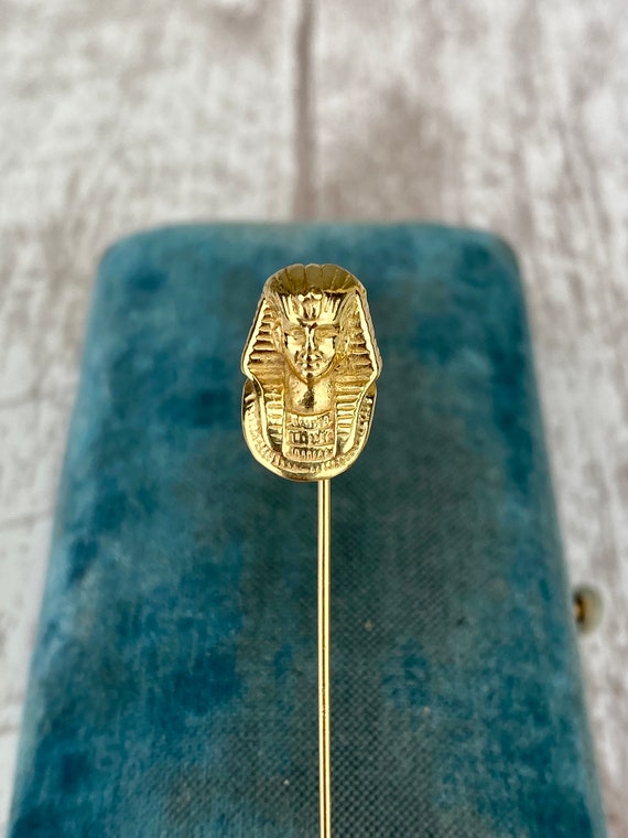Vintage solid 10k yellow gold King Tut Tutankamon 