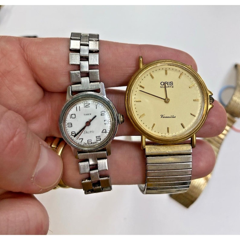Vintage ladies wrist watch lot for parts repair TIMEX Oris Citizen AS IS image 18