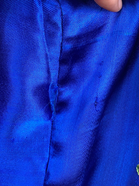 Vintage 1930s royal blue embroidered pajama top o… - image 7