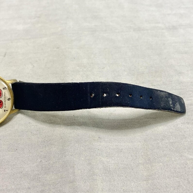 Reloj de pulsera Sheffield Spiro Agnew vintage de 1970, movimiento mecánico, correa azul oscuro. imagen 15