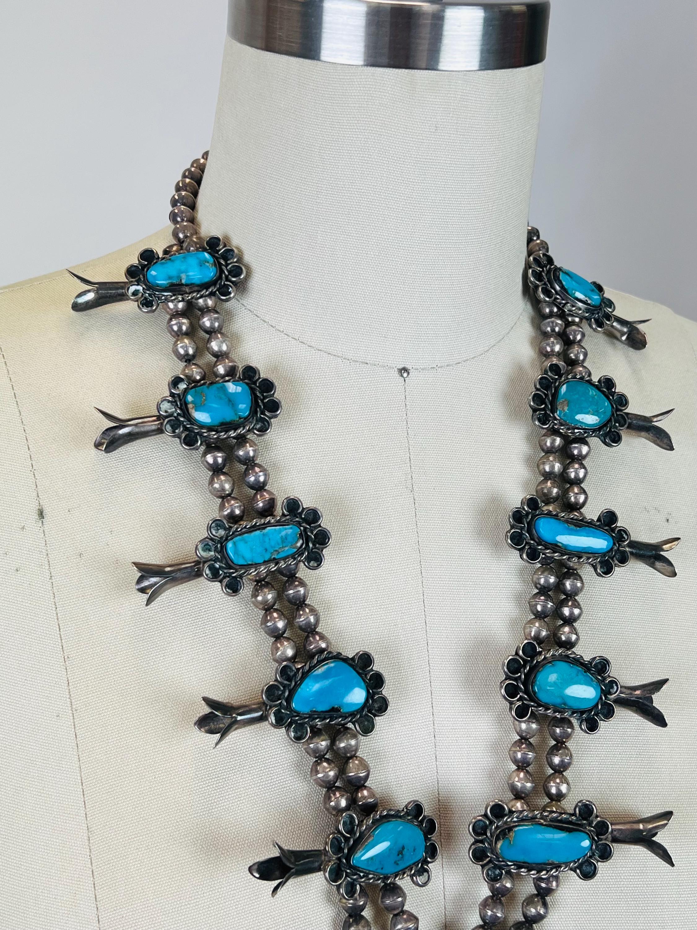 Vintage 1960s Sterling Silver Native American Navajo Squash