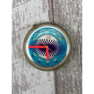 Vintage 1990s Pop Swatch Watch Neon PWK175 Waterskiing wrist watch as is image 4