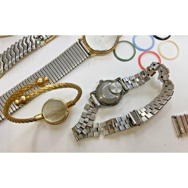 Vintage ladies wrist watch lot for parts repair TIMEX Oris Citizen AS IS image 8