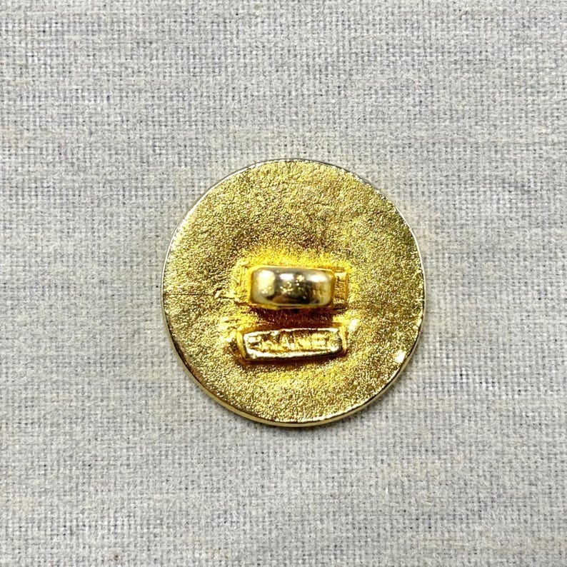 Vintage Chanel Paris Coco Elephant Quilted CC Gold Gilt Buttons 5 Pieces image 7