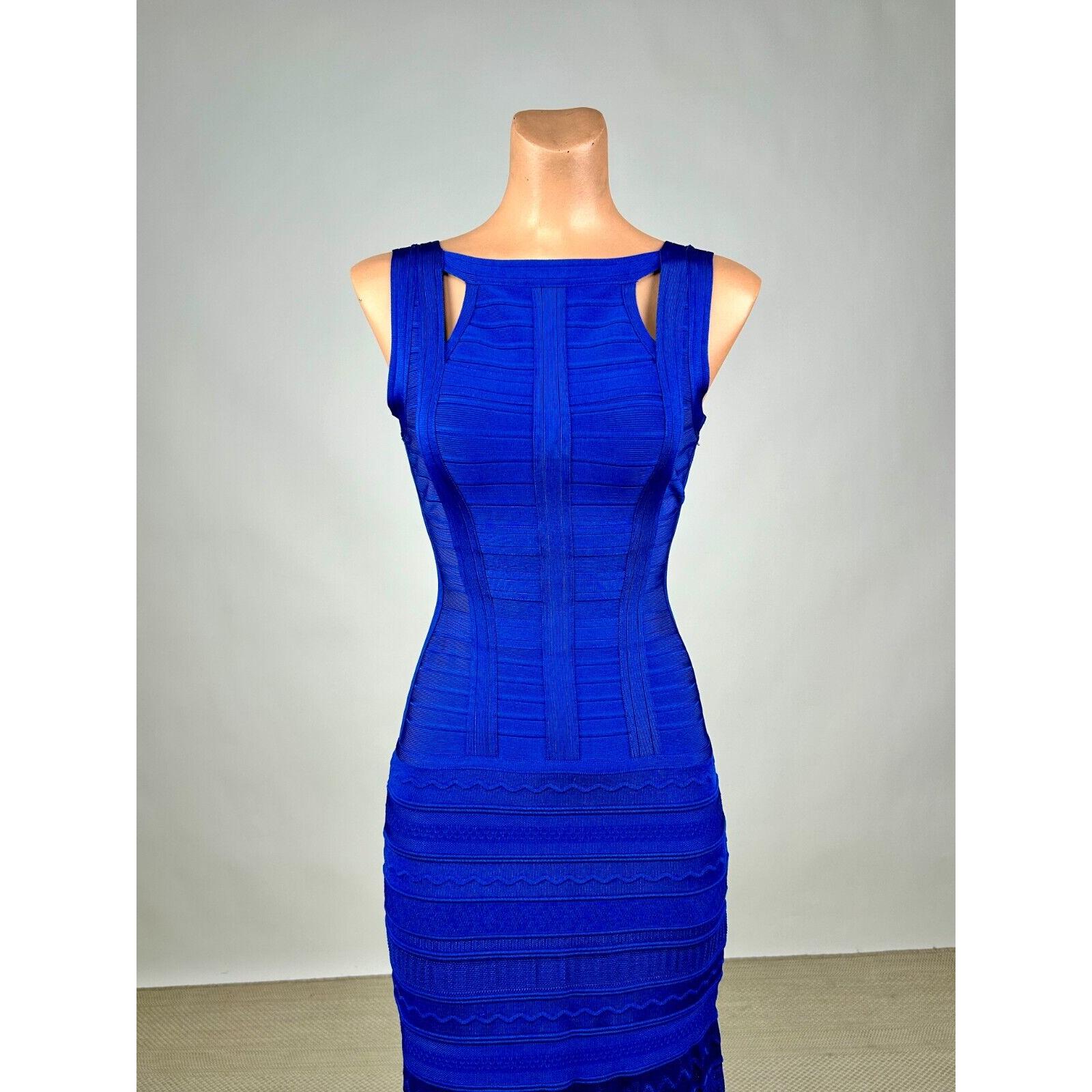 Herve Leger by Max Azria Royal Blue Bodycon Knitted Formal Dress Gown Size  XS - Etsy UK