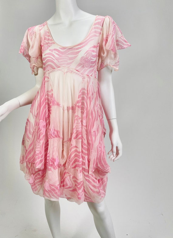 Vintage Designer Zandra Rhodes London silk painte… - image 3