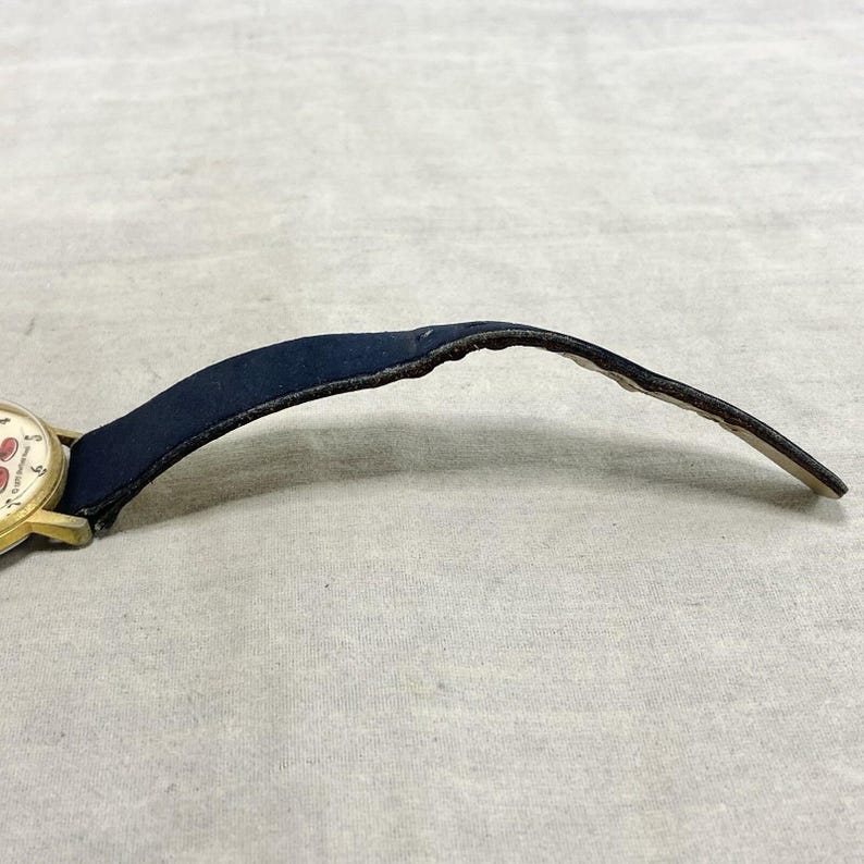 Reloj de pulsera Sheffield Spiro Agnew vintage de 1970, movimiento mecánico, correa azul oscuro. imagen 14