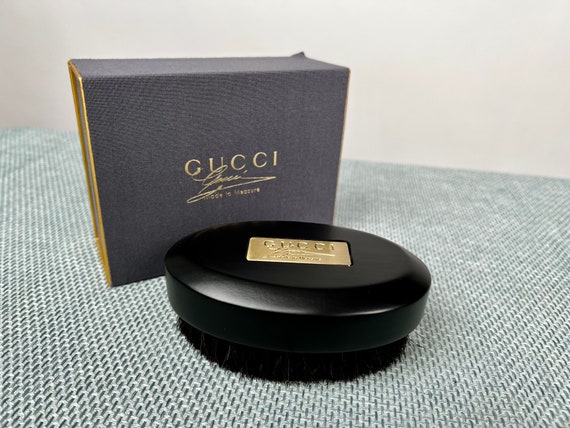 RARE Vintage Designer Gucci Clothing Brush Black Wood Original Box