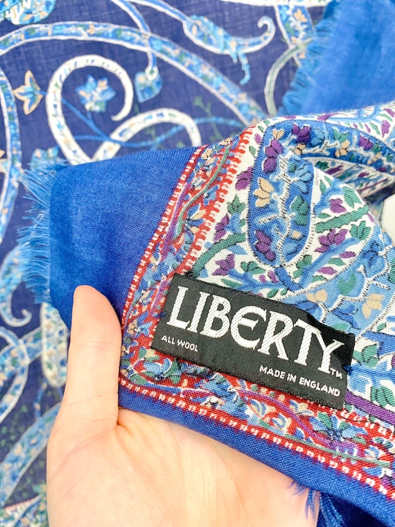 Vintage Liberty of London Wool Floral Paisley Lar… - image 4