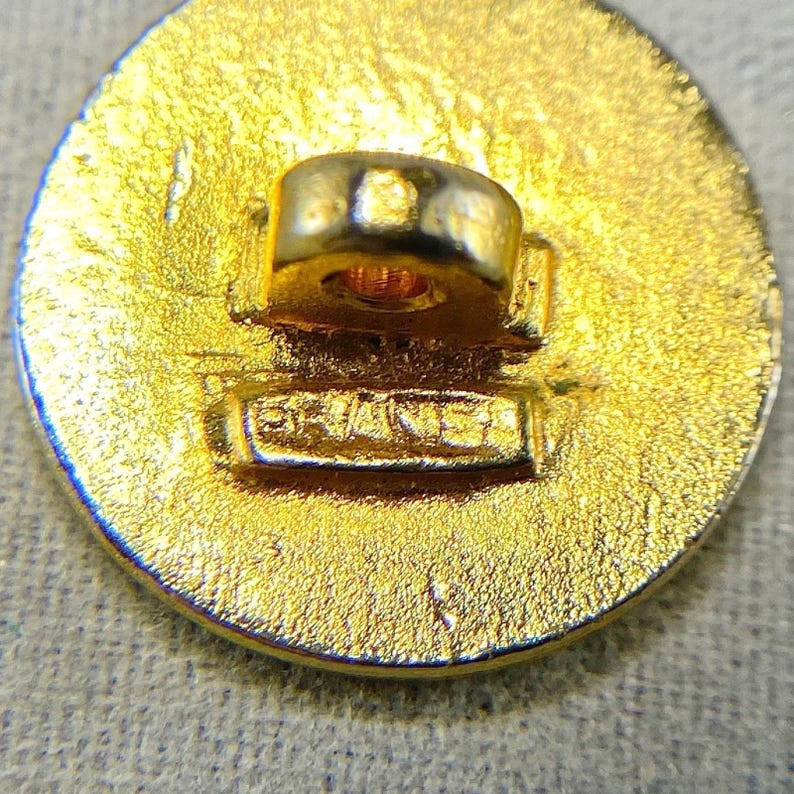 Vintage Chanel Paris Coco Elephant Quilted CC Gold Gilt Buttons 5 Pieces image 5