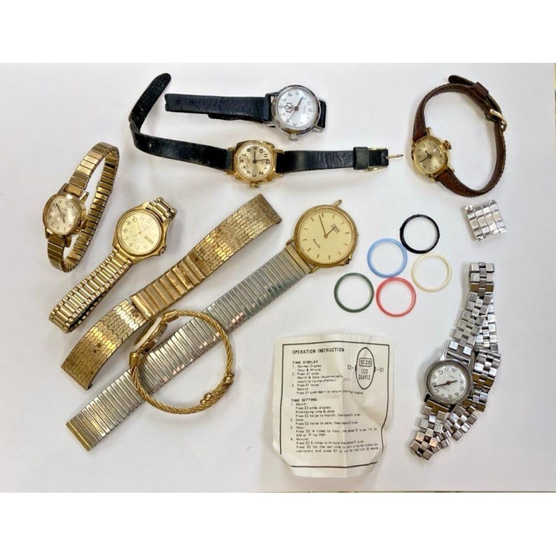 Vintage ladies wrist watch lot for parts repair TIMEX Oris Citizen AS IS image 1