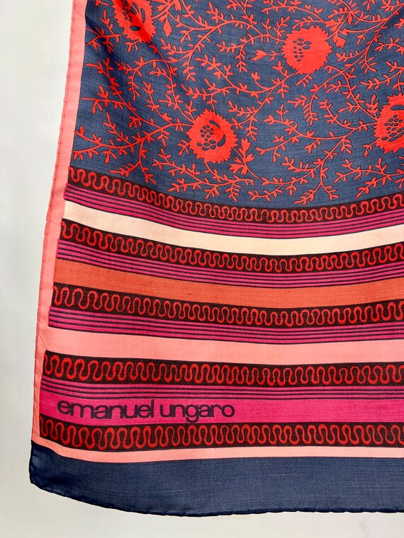 Stunning Vintage Designer Silk Scarf by Emanuel U… - image 3