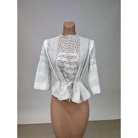 トップス 1860s White Cotton Blouse s-l400.jpg