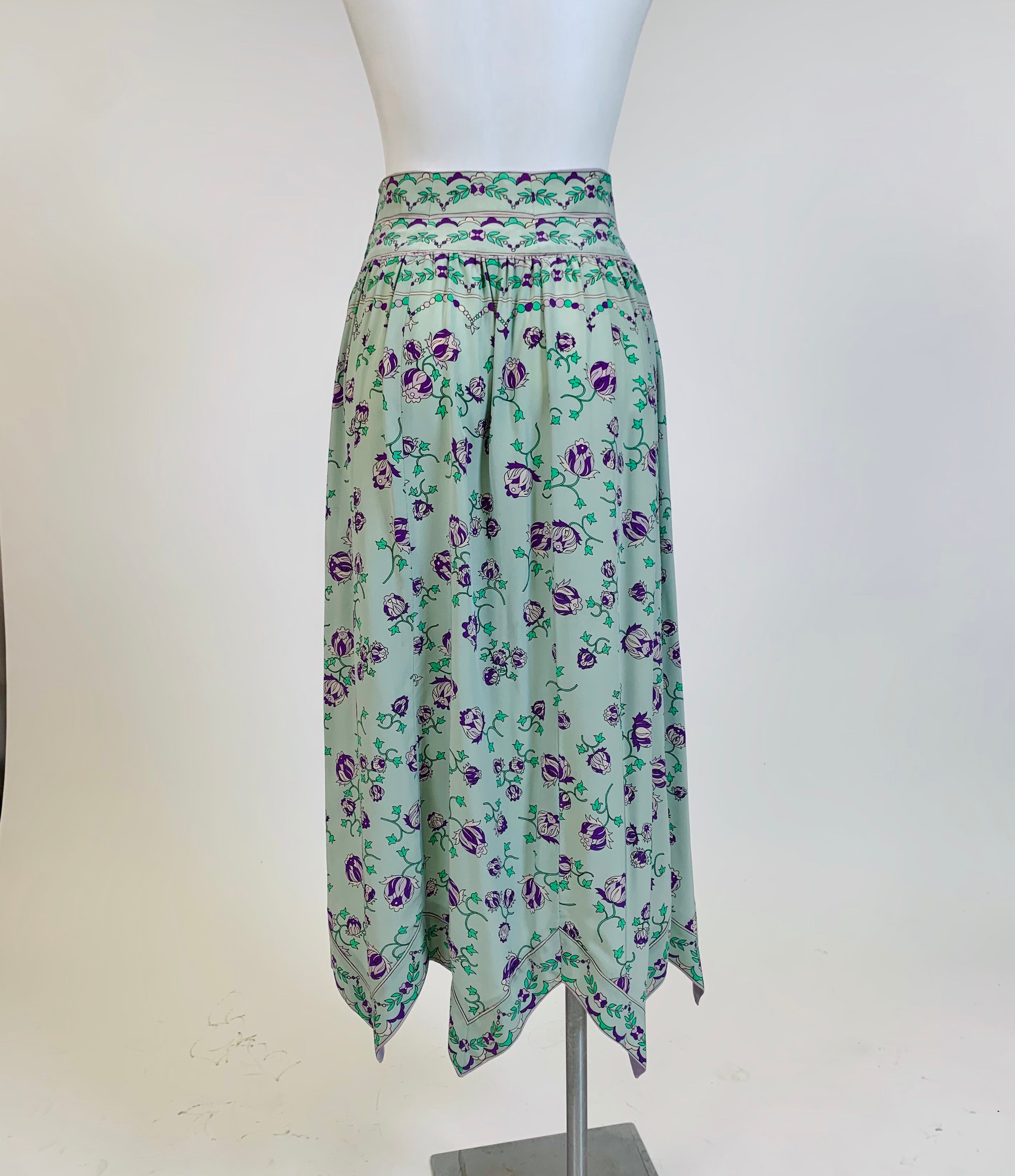 Vintage 1970s Emilio Pucci Rare Silkk Maxi Midi Skirt With - Etsy