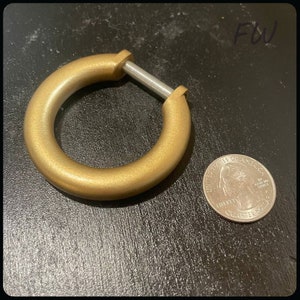 Fursuit Bull-nose style septum nose ring (Gold Finished)