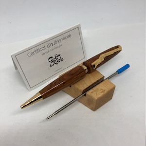 Stylo (24) artisanal en bois d'olivier - Amateur de chasse