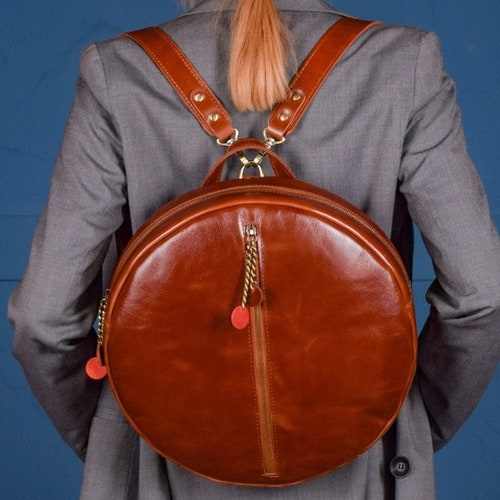 macaw wings leather backpack