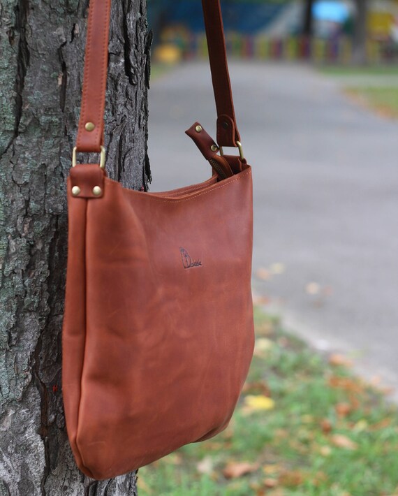 Leather crossbody bag/Cross body purse/Genuine leather | Etsy