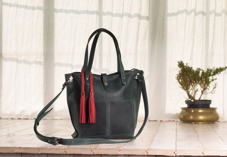Leather tassel purse charm/Handbag charms/Purse decor image 6