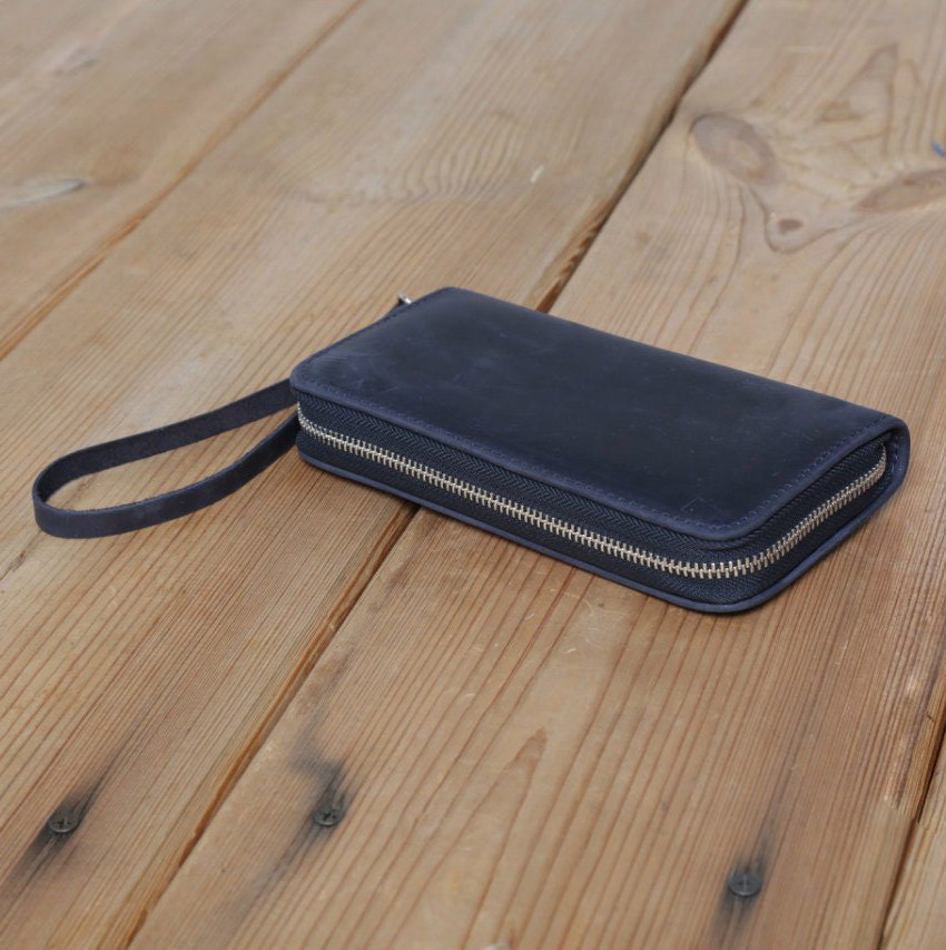Travel Wallet Zip around Wallet Leather Travel Wallet Etsy