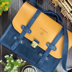 Leder Schulter Messenger Bag | 2 Größen | 9 Farben | Verschluss auf Wunsch | Rückentasche auf Nachfrage | Logo auf Anfrage